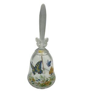 Vintage Avon 1990 Crystal Butterfly Bell 24% Lead Crystal Flowers & Butterflies